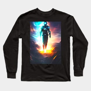 Human/Alien War - Decorated Battlefield Warrior - AI Generated Sci Fi Concept Art - Long Sleeve T-Shirt